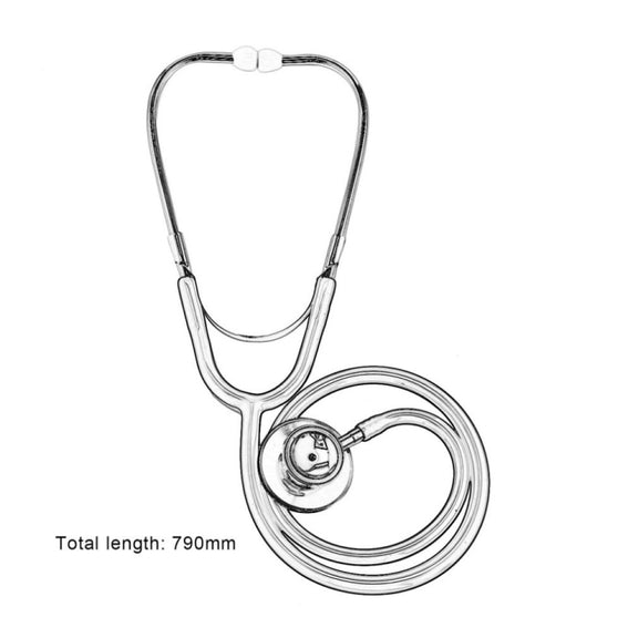 Double-sided Stethoscope Single Tube Doctors Nurse Professional Cardiology Stethoscope Aluminium Alloy Chestpiece(Black)
