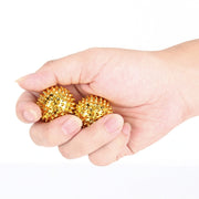 1 Pair Magnetic Massage Ball Relax Muscle Finger Plantar Pressure Massage Stab Ball, Size:5.6cm(Gold)
