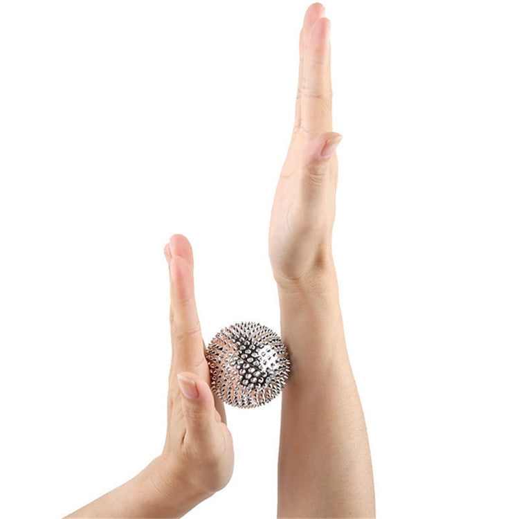 1 Pair Magnetic Massage Ball Relax Muscle Finger Plantar Pressure Massage Stab Ball, Size:5.6cm(Gold)