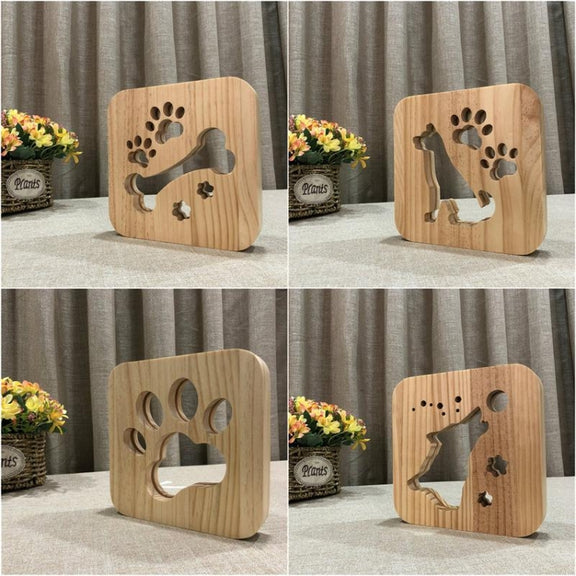 Creative Shape Wooden Night Lamp Bedroom Decoration Warm Light LED(Bones)