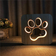 Creative Shape Wooden Night Lamp Bedroom Decoration Warm Light LED(Paw)