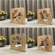 Creative Shape Wooden Night Lamp Bedroom Decoration Warm Light LED(Wolve)