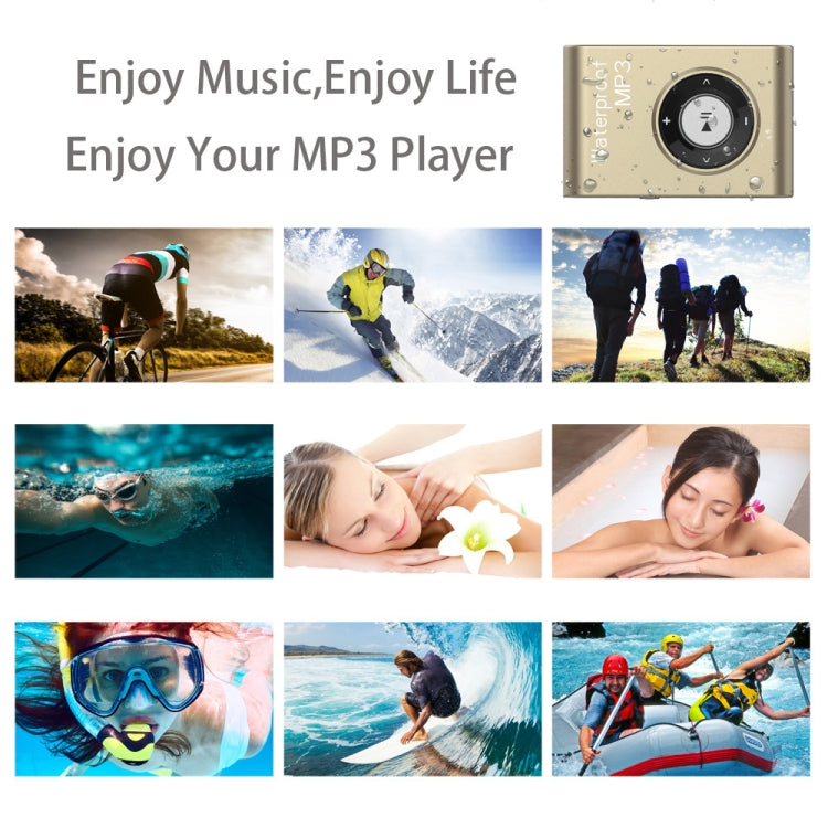 C26 IPX8 Water-resistant Swimming Diving Sports MP3 Music Player with Clip & Earphone, Support FM, Memory:4GB(Blue)