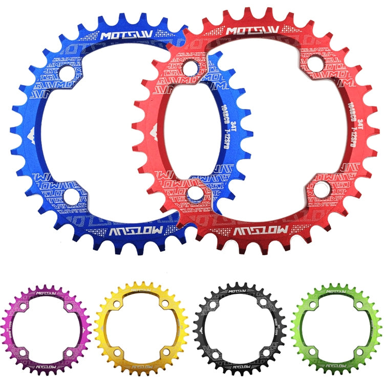 MOTSUV Narrow Wide Chainring MTB  Bicycle 104BCD Tooth Plate Parts(Red) - Bicycle Brake Parts by MOTSUV | Online Shopping South Africa | PMC TechLife | Buy Now Pay Later Mobicred