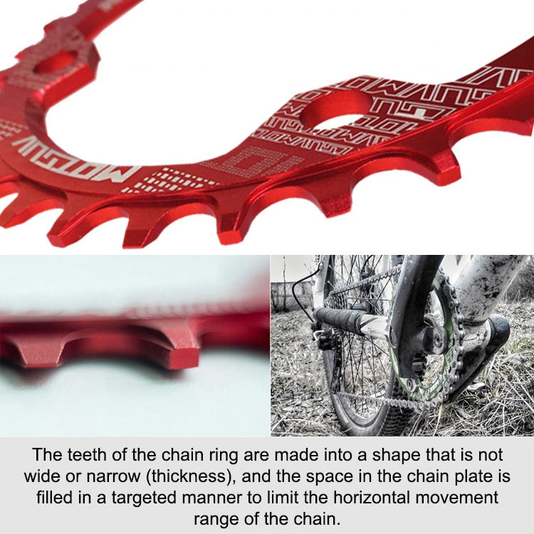 MOTSUV Narrow Wide Chainring MTB  Bicycle 104BCD Tooth Plate Parts(Red) - Bicycle Brake Parts by MOTSUV | Online Shopping South Africa | PMC TechLife | Buy Now Pay Later Mobicred