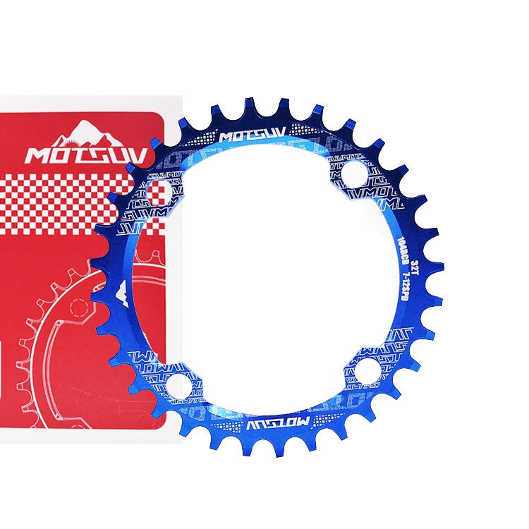 MOTSUV Narrow Wide Chainring MTB  Bicycle 104BCD Tooth Plate Parts(Blue) - Bicycle Brake Parts by MOTSUV | Online Shopping South Africa | PMC Jewellery | Buy Now Pay Later Mobicred