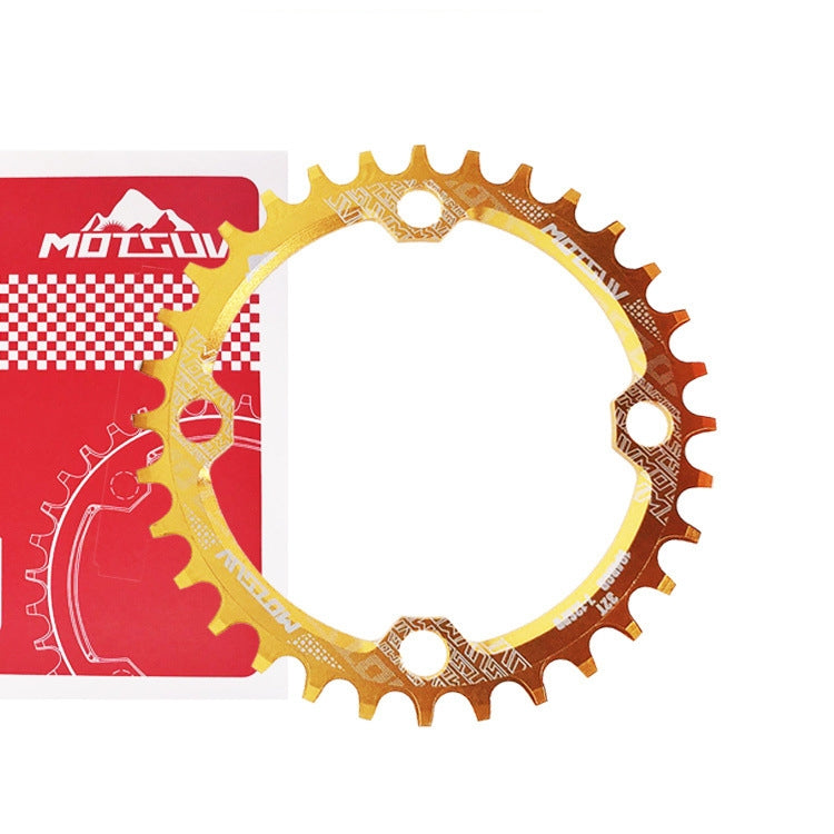 MOTSUV Narrow Wide Chainring MTB  Bicycle 104BCD Tooth Plate Parts(Yellow) - Bicycle Brake Parts by PMC TechLife | Online Shopping South Africa | PMC TechLife | Buy Now Pay Later Mobicred