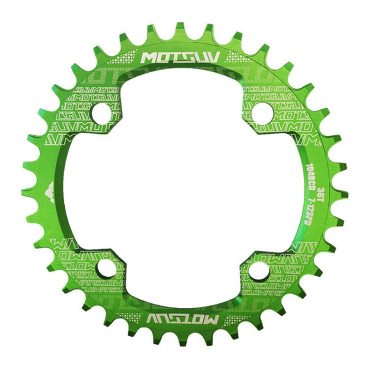 MOTSUV Narrow Wide Chainring MTB  Bicycle 104BCD Tooth Plate Parts(Green) - Bicycle Brake Parts by MOTSUV | Online Shopping South Africa | PMC TechLife | Buy Now Pay Later Mobicred