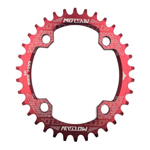 MOTSUV Narrow Wide Chainring MTB  Bicycle 104BCD Tooth Plate Parts(Red) - Bicycle Brake Parts by MOTSUV | Online Shopping South Africa | PMC TechLife | Buy Now Pay Later Mobicred