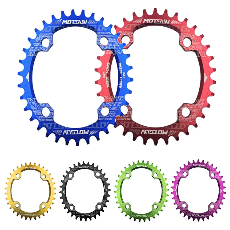 MOTSUV Narrow Wide Chainring MTB  Bicycle 104BCD Tooth Plate Parts(Red) - free shipping - PMC Jewellery - Order now!