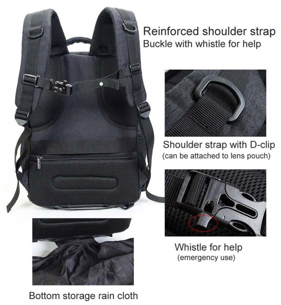 CADeN USB SLR Camera Bag Professional  Water-resistant Portable Unisex Camera Bag