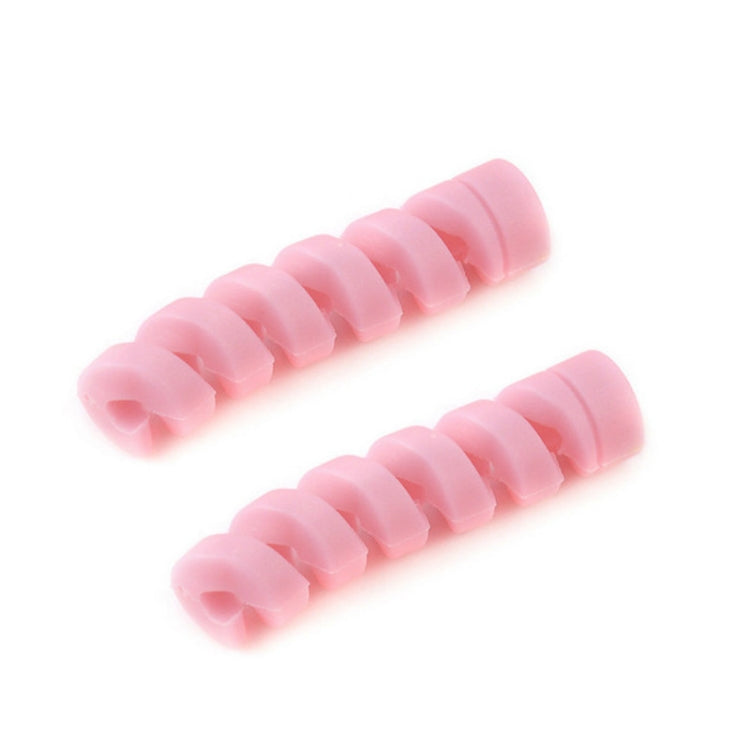 4pcs Spiral Style Silicone Data Cable Protective Cover Anti-wire Break Winder(Pink) - Cable Organizer by PMC Jewellery | Online Shopping South Africa | PMC Jewellery | Buy Now Pay Later Mobicred