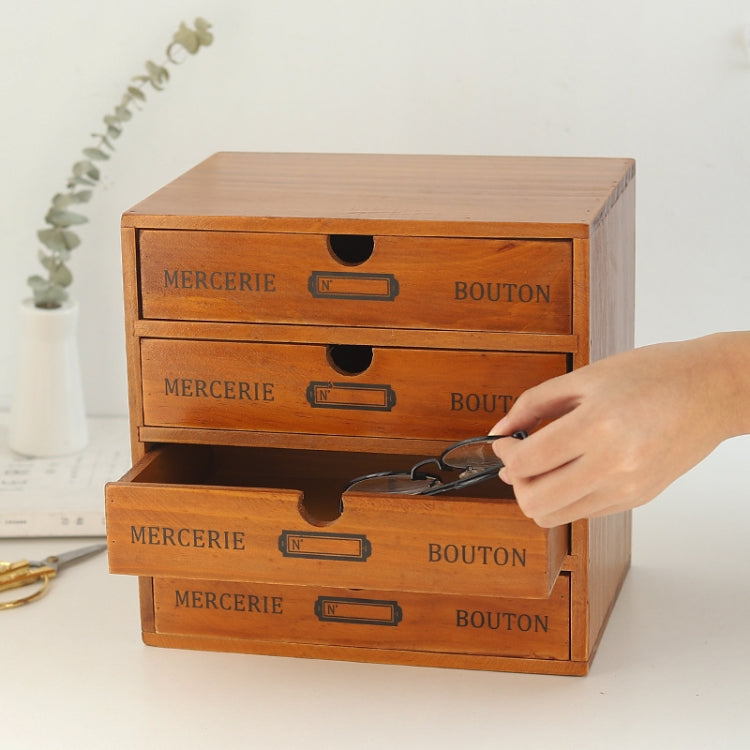 One Pumping  Retro Wooden Drawer Storage Cabinet Desk - Storage Boxes by PMC TechLife | Online Shopping South Africa | PMC TechLife