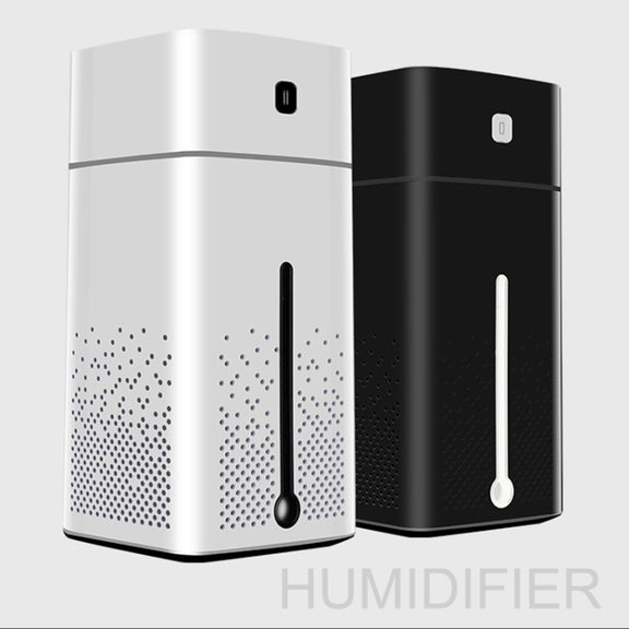 Ultrasonic Air Humidifier USB Essential Oil Aroma Diffuser LED Night Light Spray Mist Purifier, 1000ml(White)
