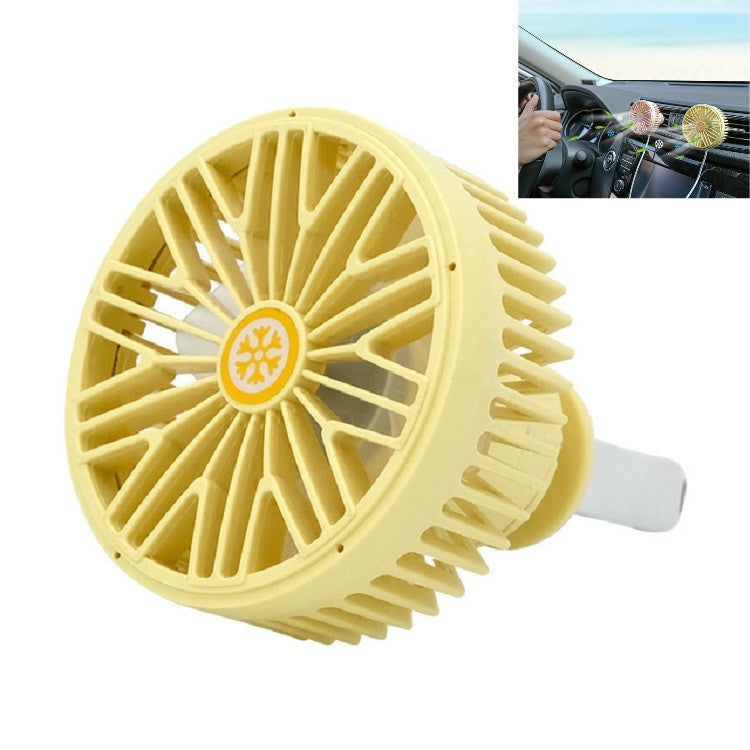 Car Vent Fan Multi-function USB Interface Mini LED Lamp Car Fan(Yellow) - Heating & Fans by PMC TechLife | Online Shopping South Africa | PMC TechLife | Buy Now Pay Later Mobicred