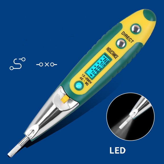 High Precision Electrical Tester Pen Screwdriver 220V AC DC Outlet Circuit Voltage Detector Test Pen with Night Vision, Specification:Digital Display Pen (Card)