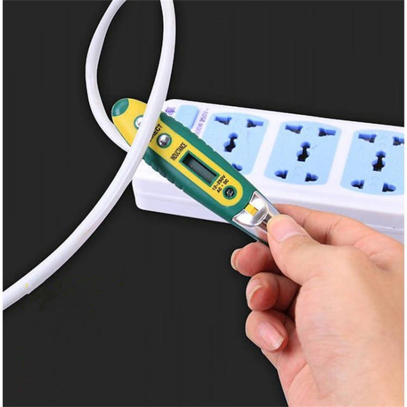 High Precision Electrical Tester Pen Screwdriver 220V AC DC Outlet Circuit Voltage Detector Test Pen with Night Vision, Specification:Digital Display Pen (Card)+Battery