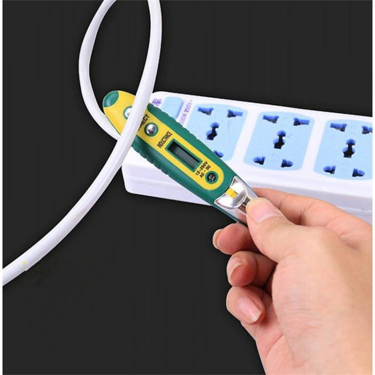 High Precision Electrical Tester Pen Screwdriver 220V AC DC Outlet Circuit Voltage Detector Test Pen with Night Vision, Specification:Digital Display Pen (Card)+Battery
