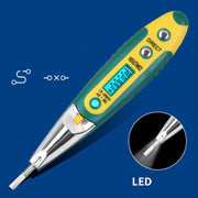 High Precision Electrical Tester Pen Screwdriver 220V AC DC Outlet Circuit Voltage Detector Test Pen with Night Vision, Specification:Digital Display Pen (Card)+Battery