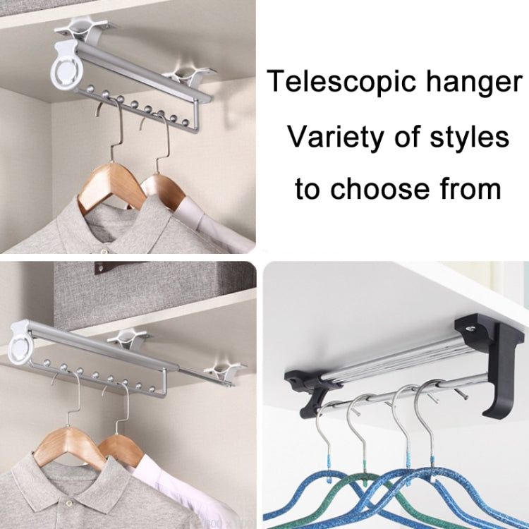 Y01B Plastic Head 12 inches Wardrobe Hardware Push-Pull Hanging Rod Clothes Rail - Shelf & Hooks by PMC TechLife | Online Shopping South Africa | PMC TechLife