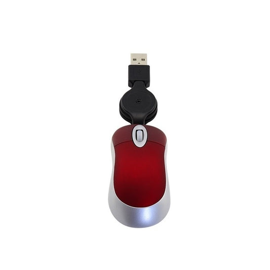 Mini Computer Mouse Retractable USB Cable Optical Ergonomic1600 DPI Portable Small Mice for Laptop(Red) - free shipping - PMC Jewellery - Order now!