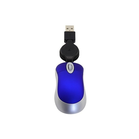 Mini Computer Mouse Retractable USB Cable Optical Ergonomic1600 DPI Portable Small Mice for Laptop(Blue) - free shipping - PMC Jewellery - Order now!