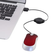 Mini Computer Mouse Retractable USB Cable Optical Ergonomic1600 DPI Portable Small Mice for Laptop(Black)