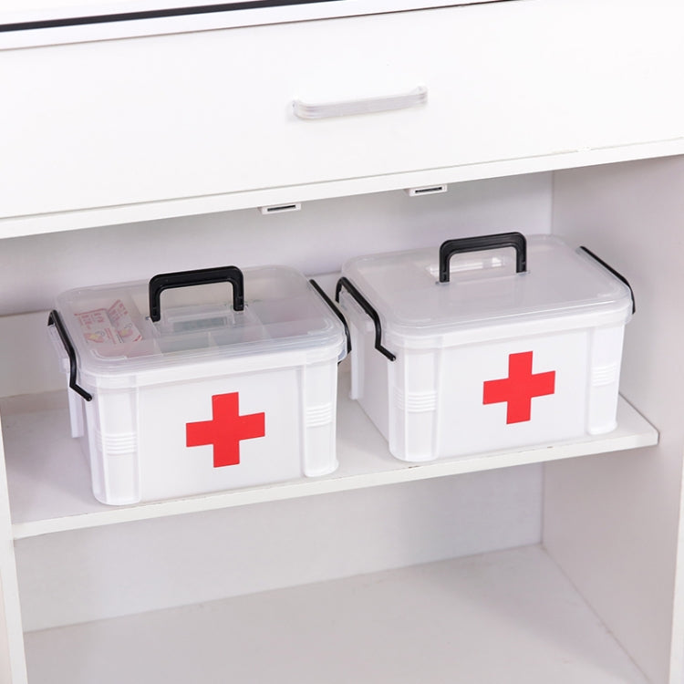 Family Multi-layer Emergency Medicine Storage Box Household Plastic Box, Size: L(White)