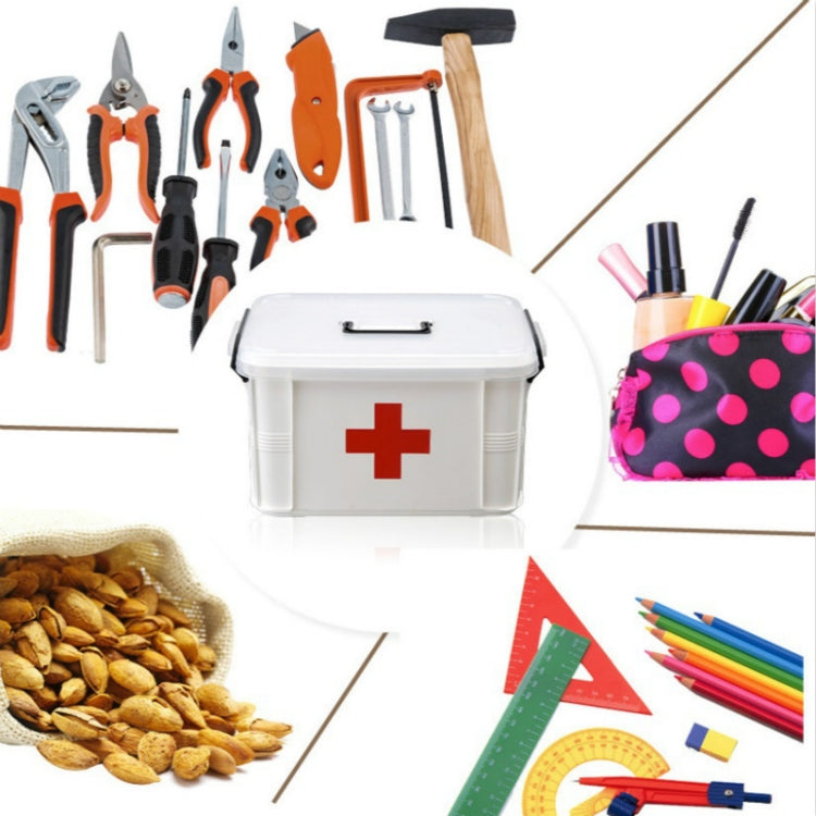 Family Multi-layer Emergency Medicine Storage Box Household Plastic Box, Size: XL (White)