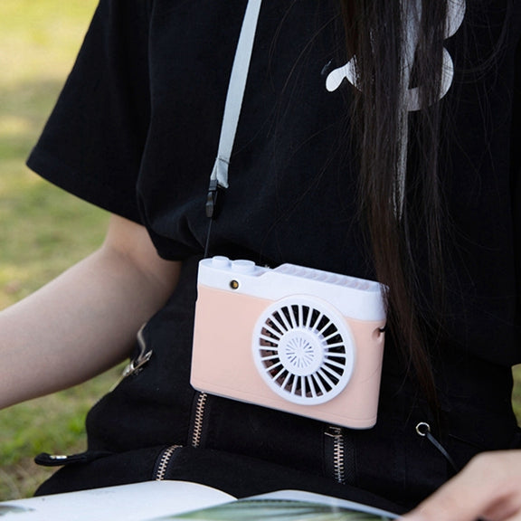 Portable Mini Usb Charging Camera Fan Hanging Neck Small Fan(Black)