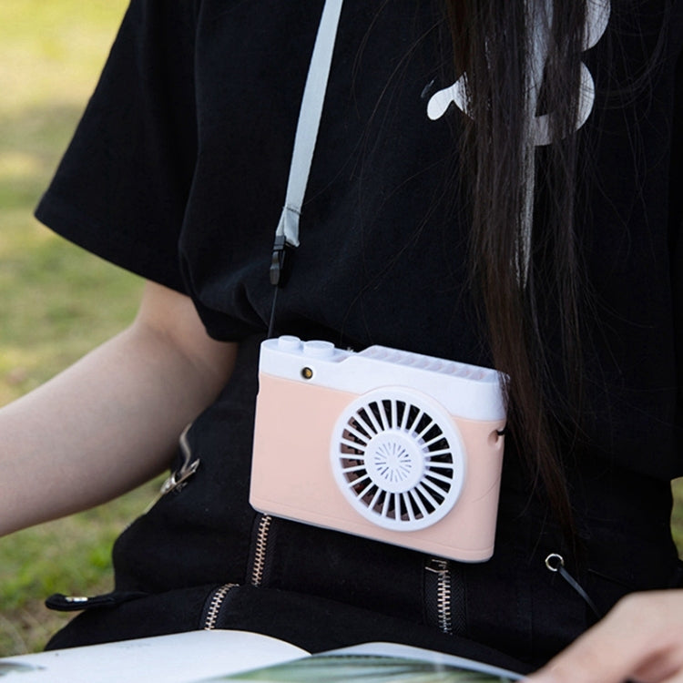 Portable Mini Usb Charging Camera Fan Hanging Neck Small Fan(Black)