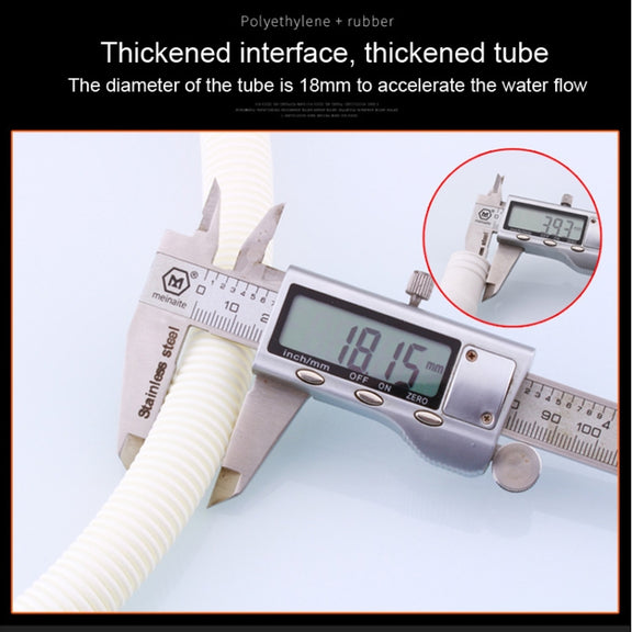 18mm Diameter Plastic Drain Pipe Water Outlet Extension Hose with Clamp for Semi-automatic Washing Machine / Air Conditioner, Size:4m  Length
