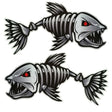 10 PCS Horror Skeleton Shark Fishing Daren Cover Scratch Reflective Waterproof Personality Body Sticker 30*15cm - Decorative Sticker by PMC TechLife | Online Shopping South Africa | PMC TechLife | Buy Now Pay Later Mobicred