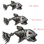 10 PCS Horror Skeleton Shark Fishing Daren Cover Scratch Reflective Water-resistant Personality Body Sticker 30*15cm