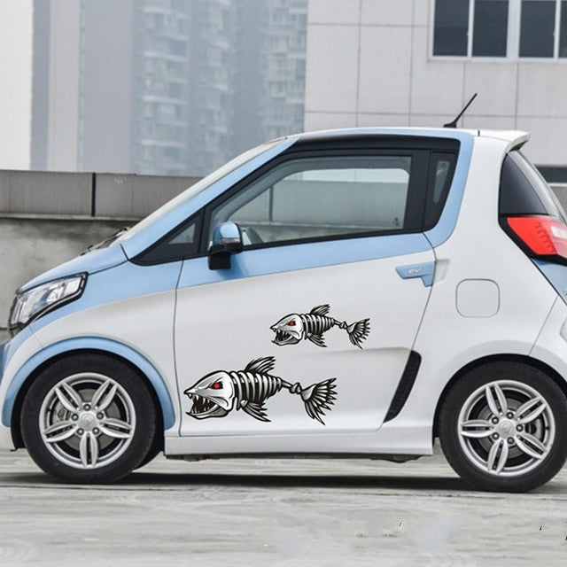 10 PCS Horror Skeleton Shark Fishing Daren Cover Scratch Reflective Waterproof Personality Body Sticker 30*15cm - Decorative Sticker by PMC TechLife | Online Shopping South Africa | PMC TechLife | Buy Now Pay Later Mobicred