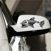 10 PCS Horror Skeleton Shark Fishing Daren Cover Scratch Reflective Water-resistant Personality Body Sticker 30*15cm