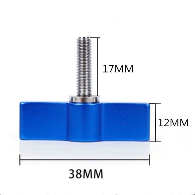 10PCS T-shaped Screw Multi-directional Adjustment Hand Screw Aluminum Alloy Handle Screw, Specification:M4(Blue)
