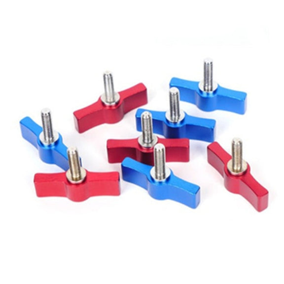 10PCS T-shaped Screw Multi-directional Adjustment Hand Screw Aluminum Alloy Handle Screw, Specification:M6(Blue)