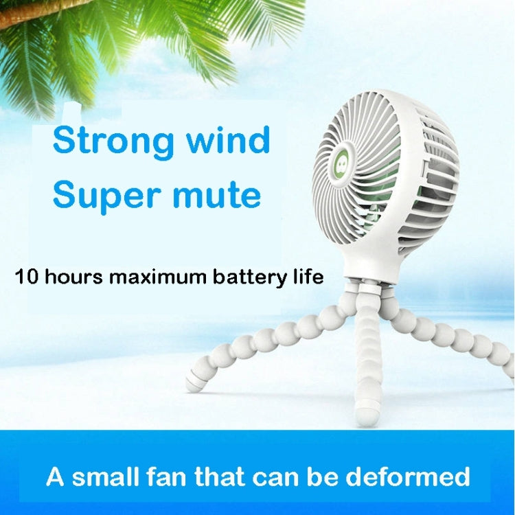Octopus Deformed Cartoon Folding USB Rechargeable Mini Handheld Fan(White) - Electric Fans by PMC Jewellery | Online Shopping South Africa | PMC Jewellery | Buy Now Pay Later Mobicred