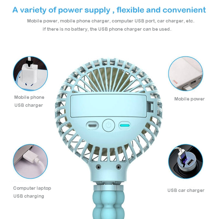 Octopus Deformed Cartoon Folding USB Rechargeable Mini Handheld Fan(White)