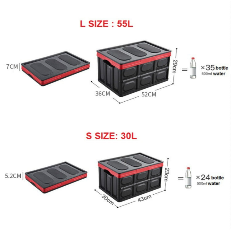 Car Trunk Storage Box Foldable Car Plastic Storage Box, Size:L(Blue)