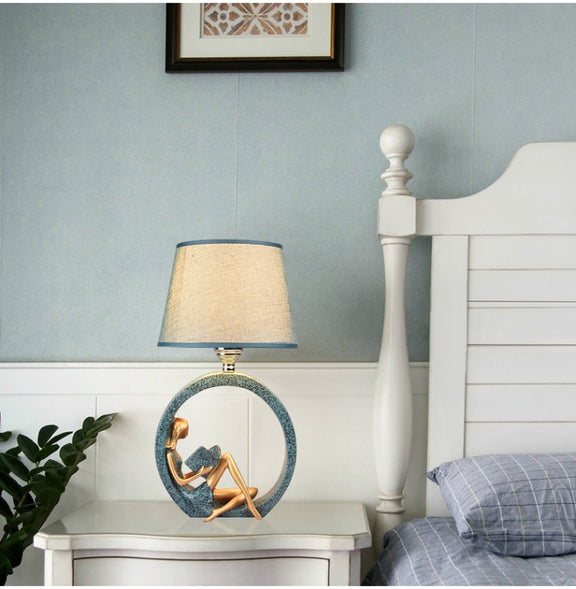 Modern Bedside Reading Statue Base Lamp Home Decoration, Light color:Dimming Switch 3W Yellow Light Bulb