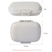 3 PCS 8-Grid Double-layer Portable Mini Straw Pill Storage Box(Wheat Green)