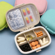 3 PCS 8-Grid Double-layer Portable Mini Straw Pill Storage Box(Wheat Green)