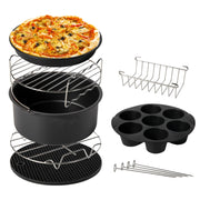 9 inch 12 in 1 Baking Grill Fryer Pan Air Fryer Accessories for 5.3QT-6.8QTup