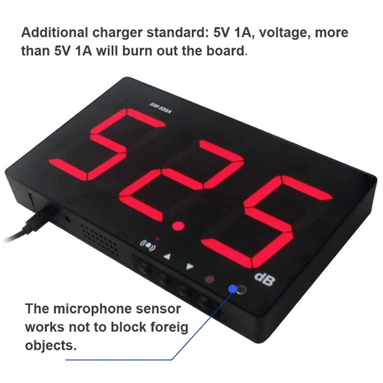 SNDWAY SW525A Wall-mounted 30-130dB Large Screen Digital Display Noise Decibel Monitoring Testers - free shipping - PMC Jewellery - Order now!