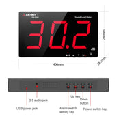 SNDWAY Wall-mounted 30~130dB Large Screen Digital Display Noise Decibel Monitoring Testers, Specification:SW526A 18 inch Display