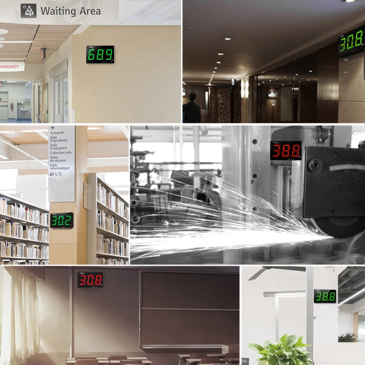 SNDWAY Wall-mounted 30~130dB Large Screen Digital Display Noise Decibel Monitoring Testers, Specification:SW526A 18 inch Display