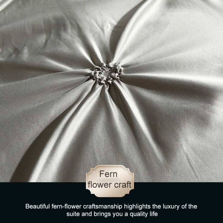 Washed Silk Flower Quilt Cover Bed Linings, Size:2.3x2.6m Three Piece Set(Silver Grey) - Bedding by PMC TechLife | Online Shopping South Africa | PMC TechLife