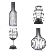 Retro Classic Iron Art LED Table Lamp Reading Lamp Night Light Bedroom Lamp Desk Lighting Home Decoration, Lampshade Style:Red Wine Glass